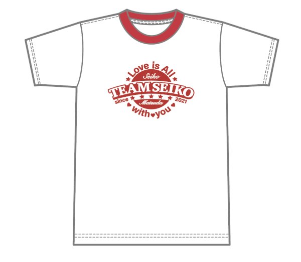 画像1: TEAM SEIKO 2024 バイカラーTシャツ RED (1)